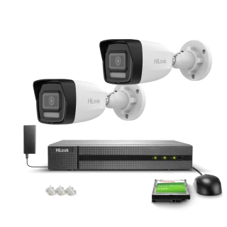 Zestaw do monitoringu 2x IPCAM-B2-30DL Full HD, PoE, Hybrid Light 20/30m MD 2.0 Hilook Hikvision 